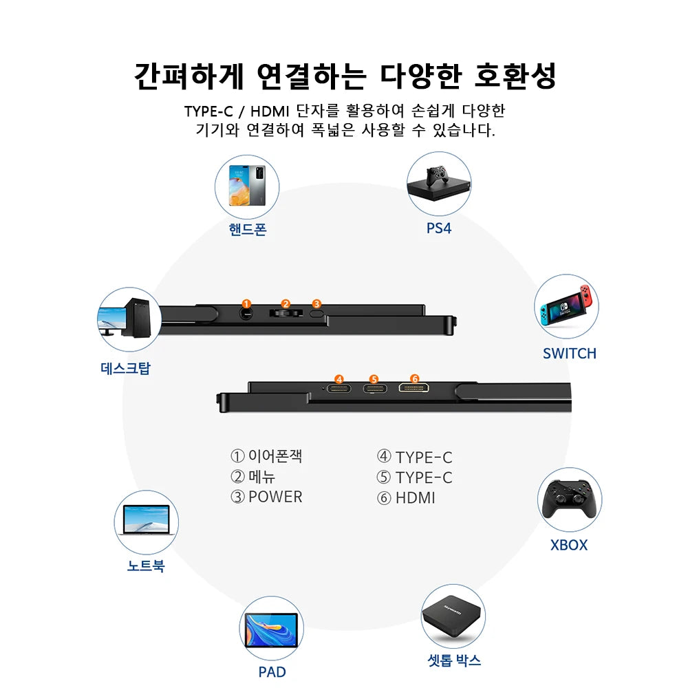 120Hz FHD 1080P IPS 18.5" Portable Monitor