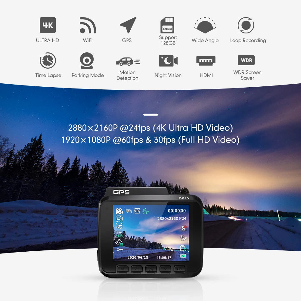 Dual Lens 4K UHD Recording Dash Cam