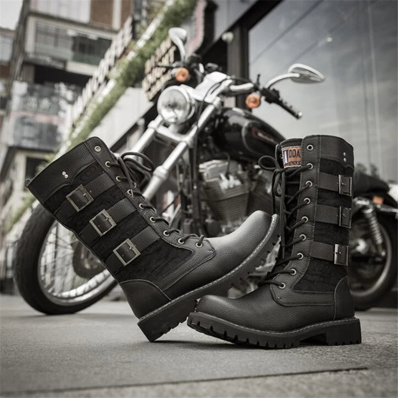 Men's Leather Motorcycle Boots