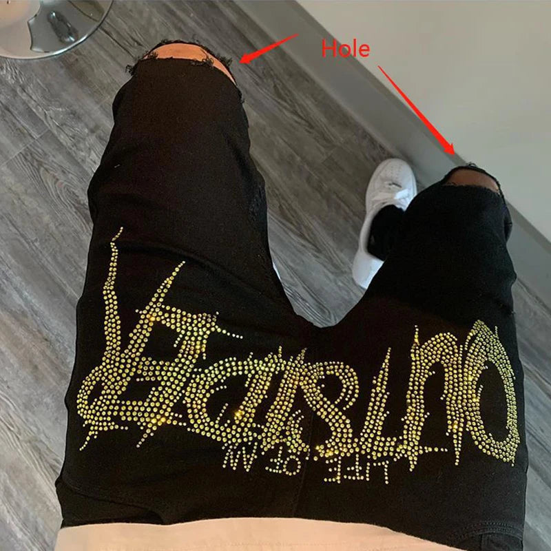 Men Trend Black Ripped Jeans