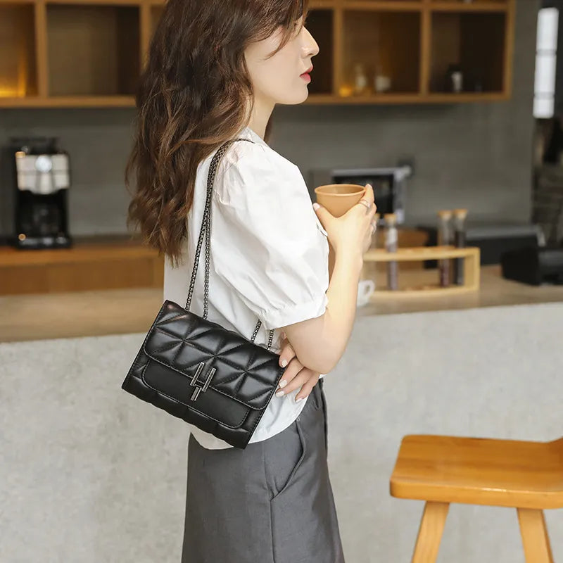 Women Leather Chain Crossbody Bags