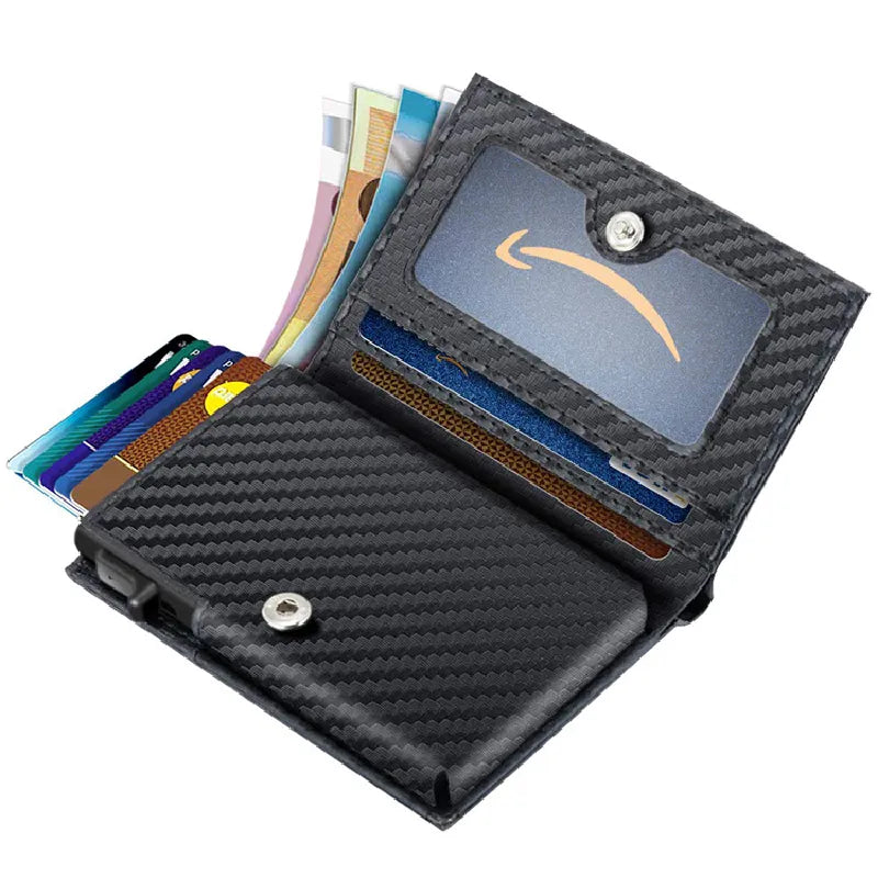 Leather Business Metal Aluminum Wallet