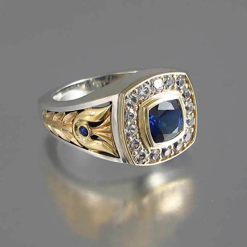 Men's 925 Silver Sapphire Ring