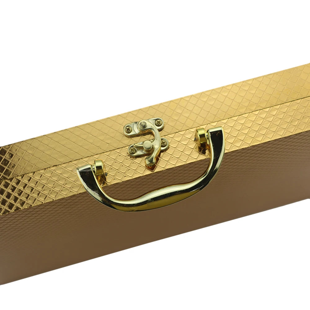 Gold Silverware With Luxury Wood Gift Box Set
