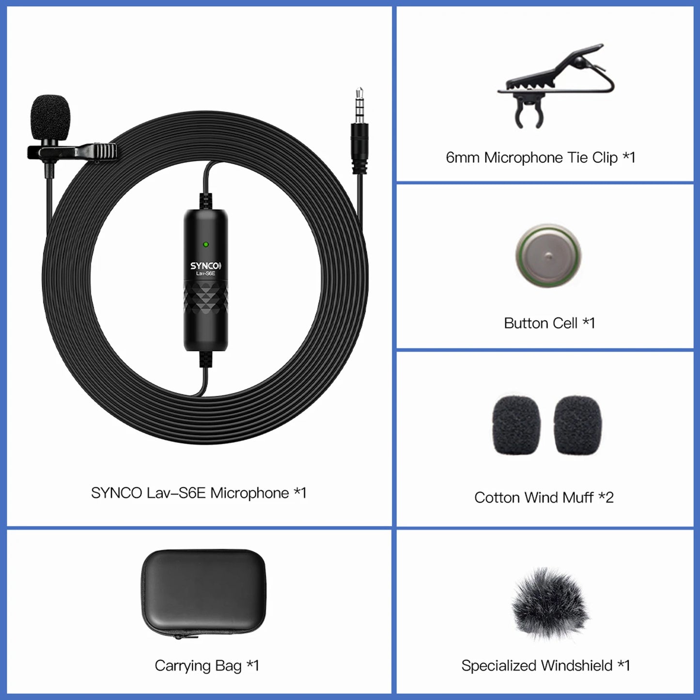 Long Cable Clip-on Omnidirectional Microphone