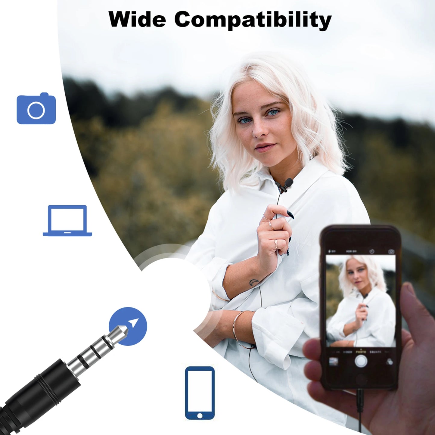 Long Cable Clip-on Omnidirectional Microphone