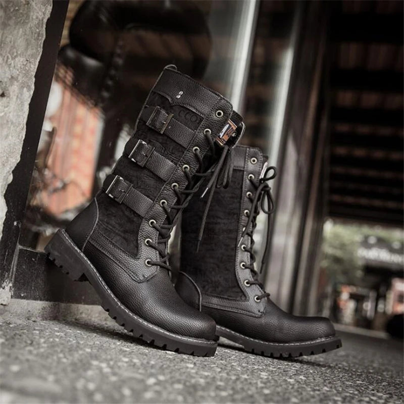 Men's Leather Motorcycle Boots