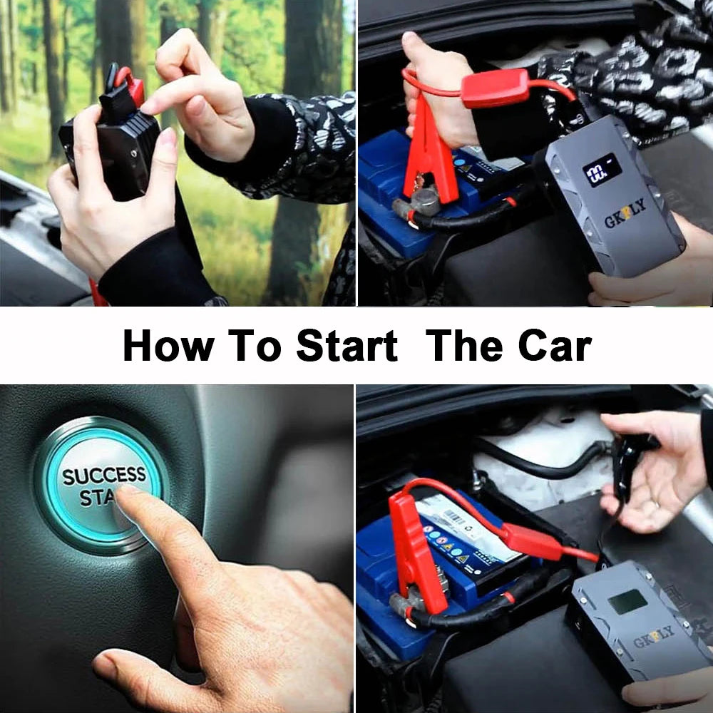1500A Powerful Car Jump Starter 12V Starting Cables Device