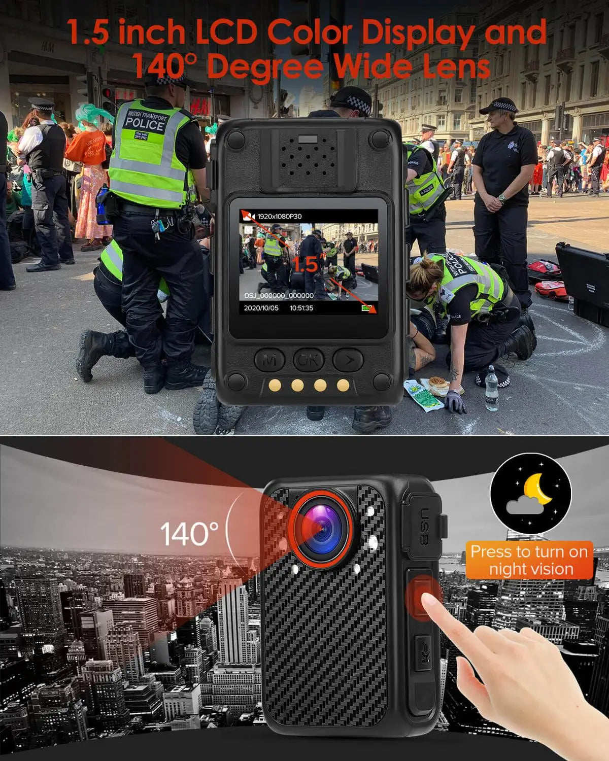 X1 Full HD 1080P Body Mounted Camera