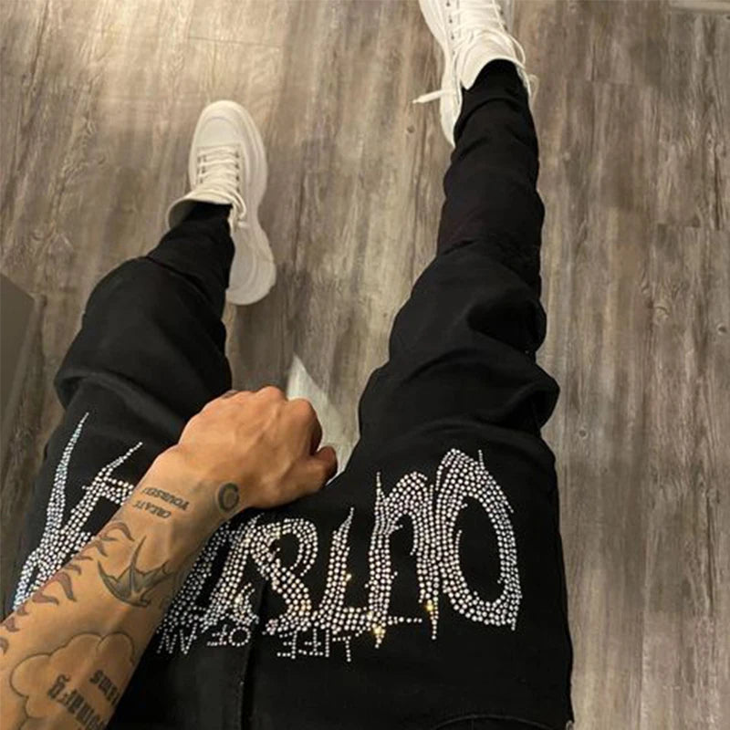 Men Trend Black Ripped Jeans