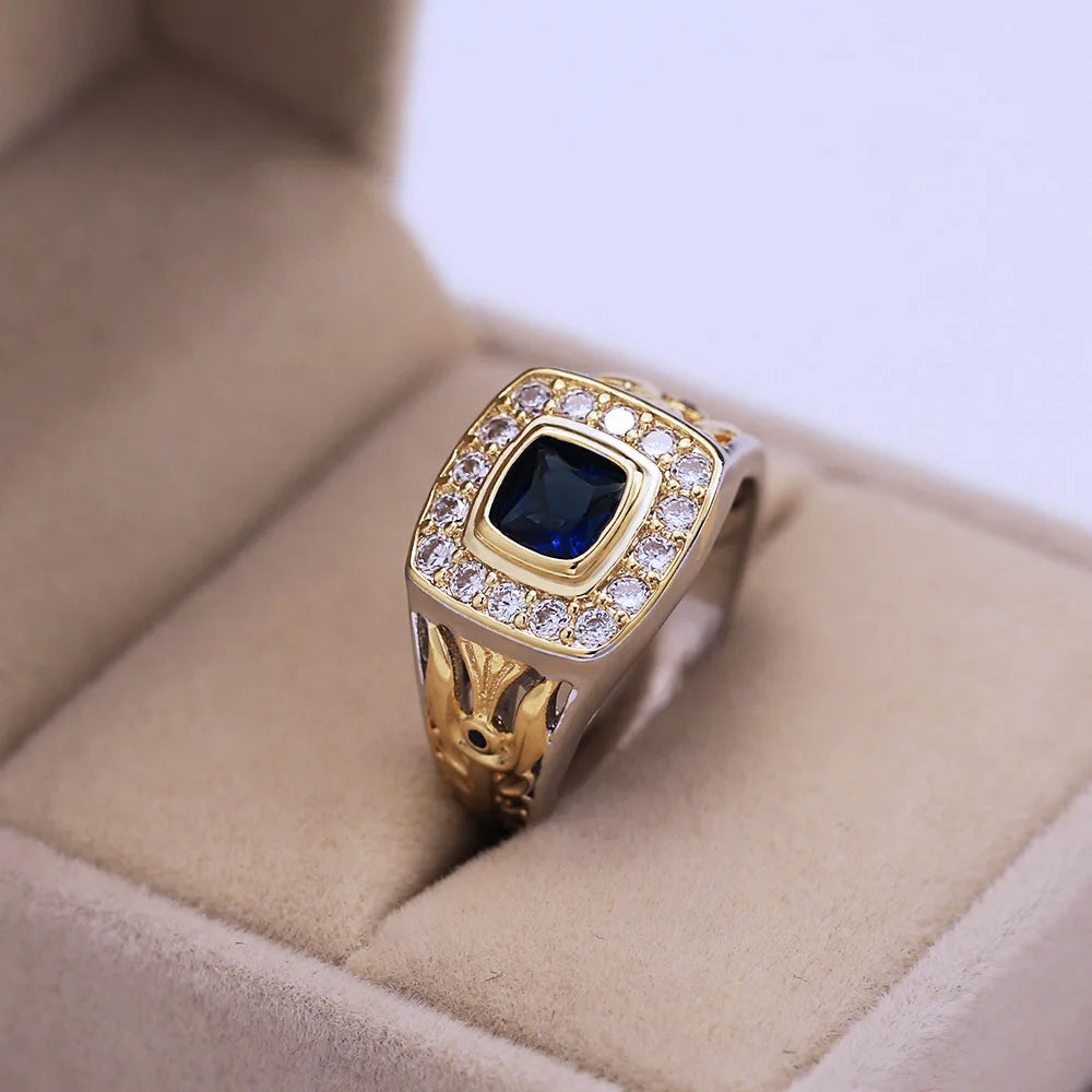 Men's 925 Silver Sapphire Ring