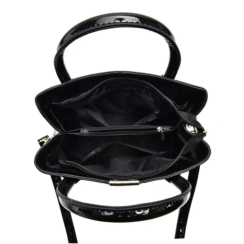 Ladies PU Leather Patent Leather Handbag