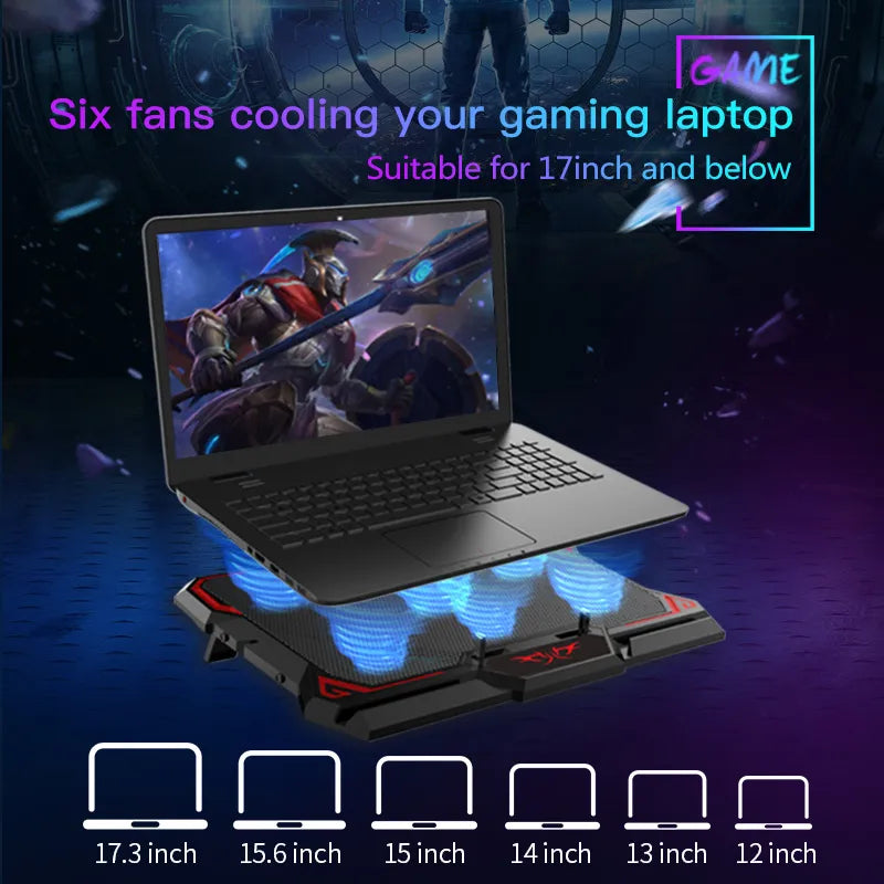 17inch Gaming Laptop Cooler Six Fan