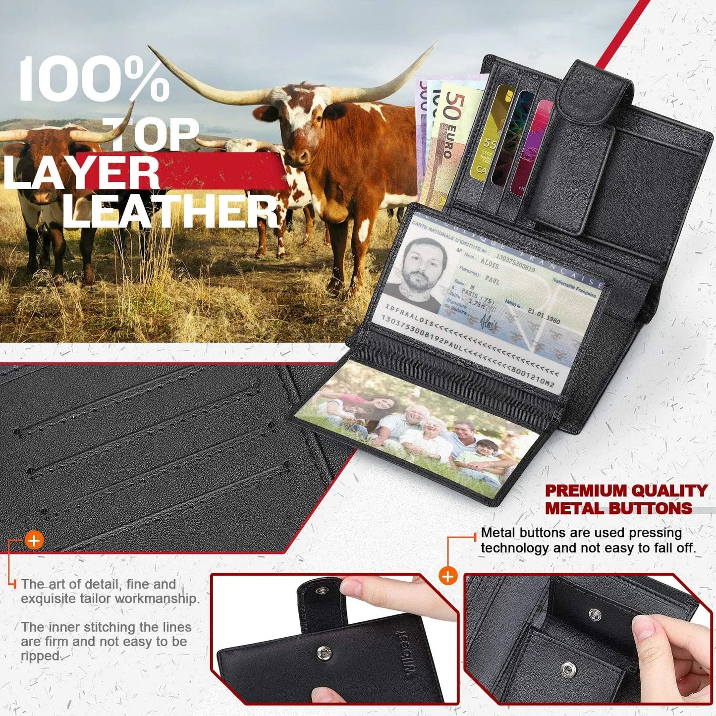Men RFID Card Holder Wallet