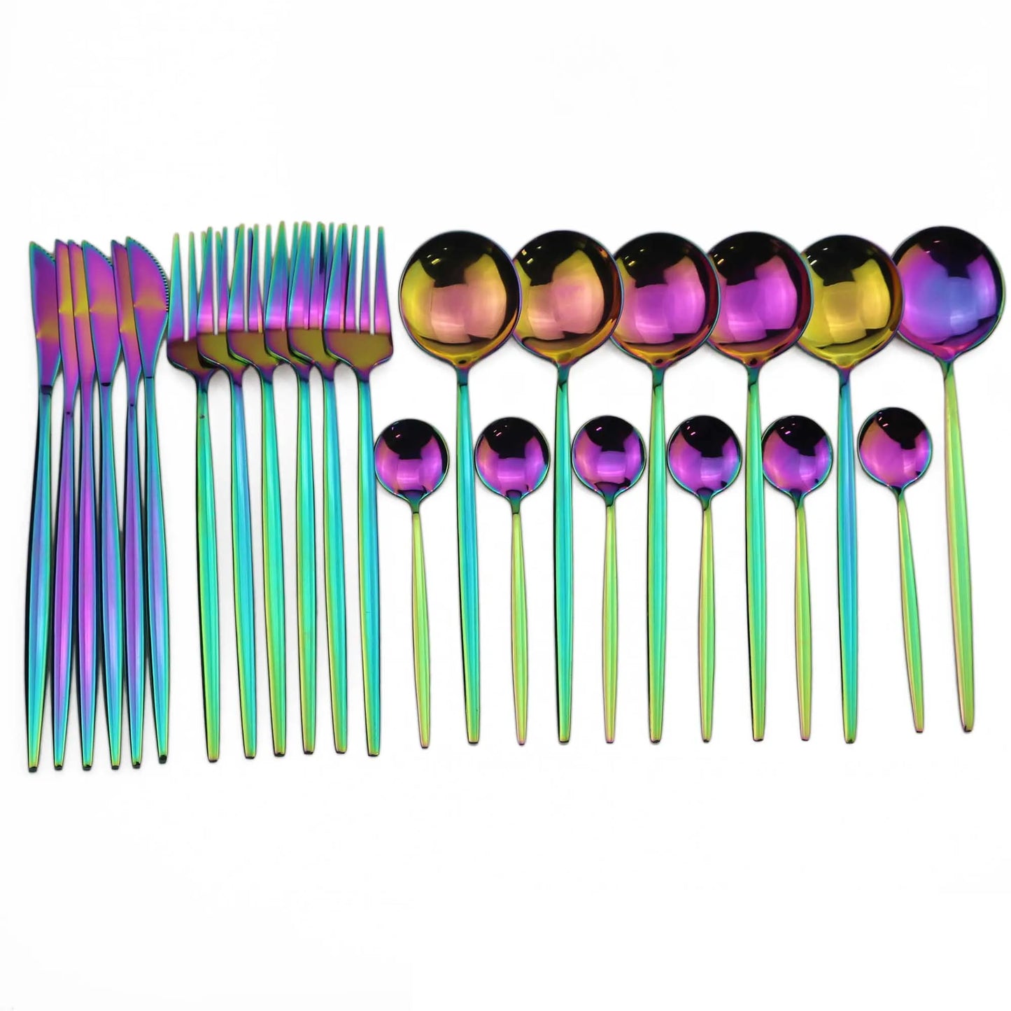 24-Piece Purple Cutlery Silverware Set