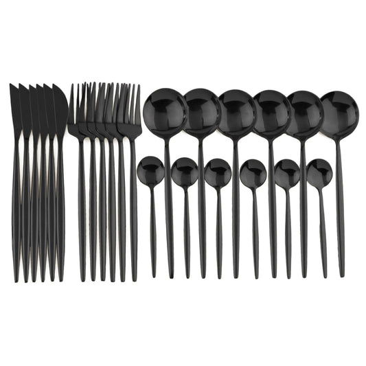 24-Piece Purple Cutlery Silverware Set
