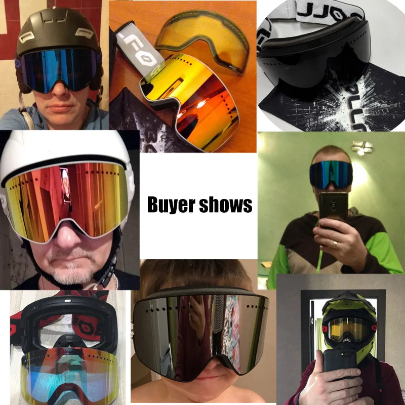 Magnetic Double Layer Polarized Lens Ski Goggles