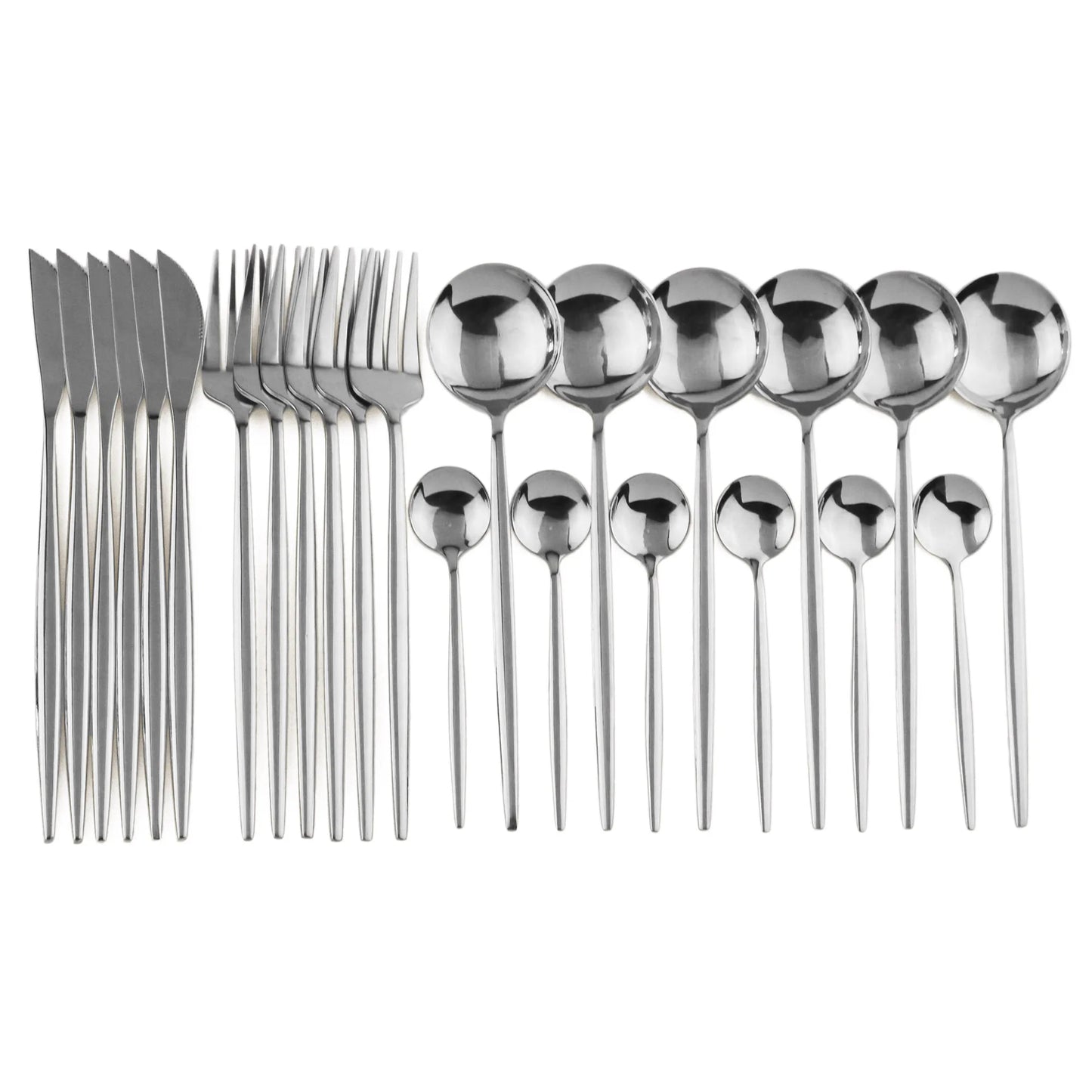 24-Piece Purple Cutlery Silverware Set