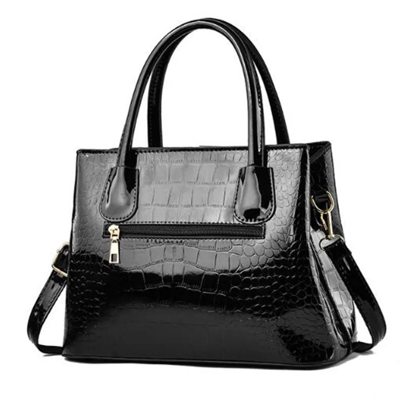 Ladies PU Leather Patent Leather Handbag
