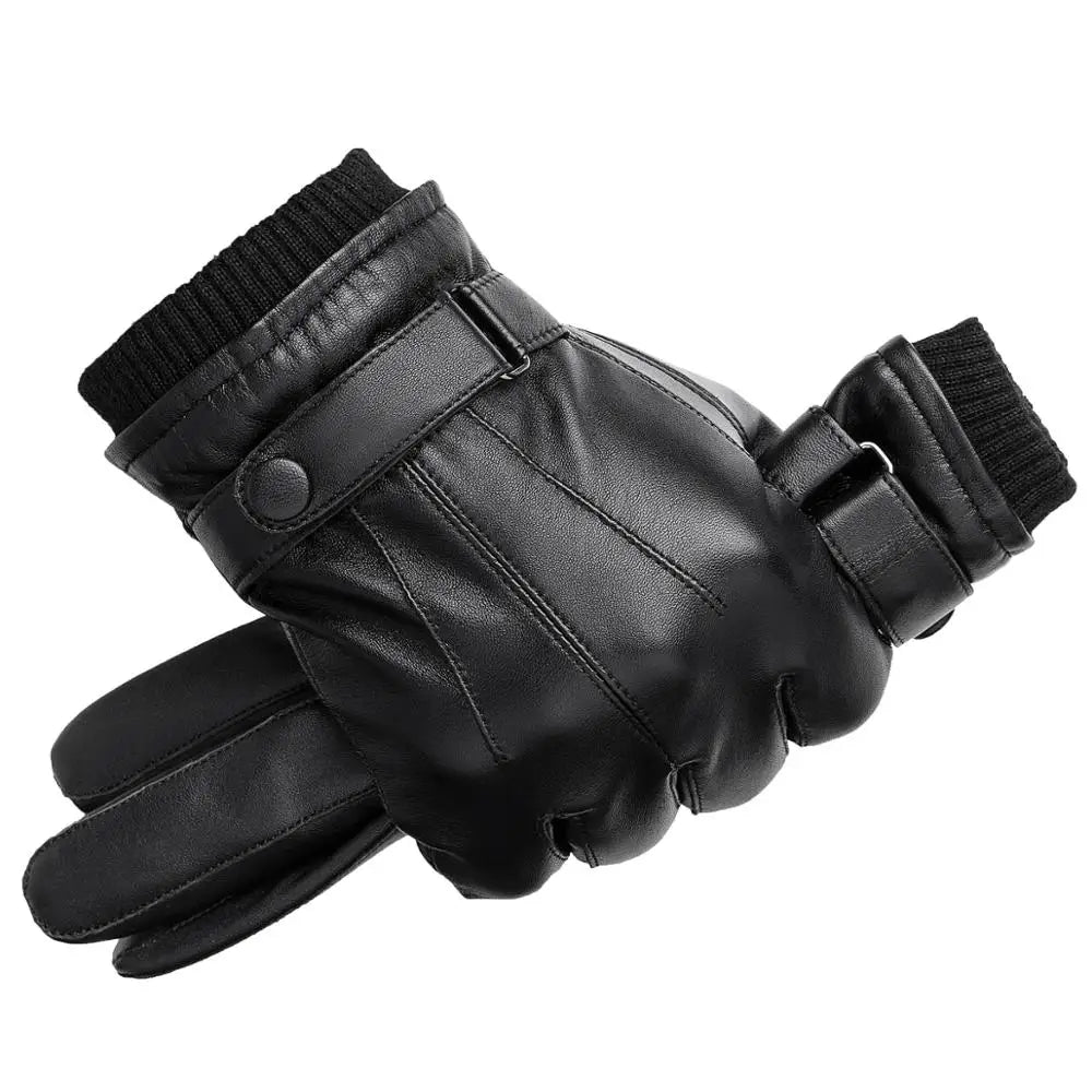 Men's Sheepskin Leather Touch Screen Gloves