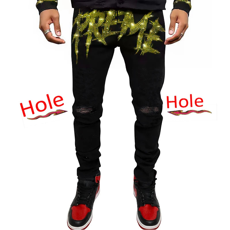 Men Trend Black Ripped Jeans