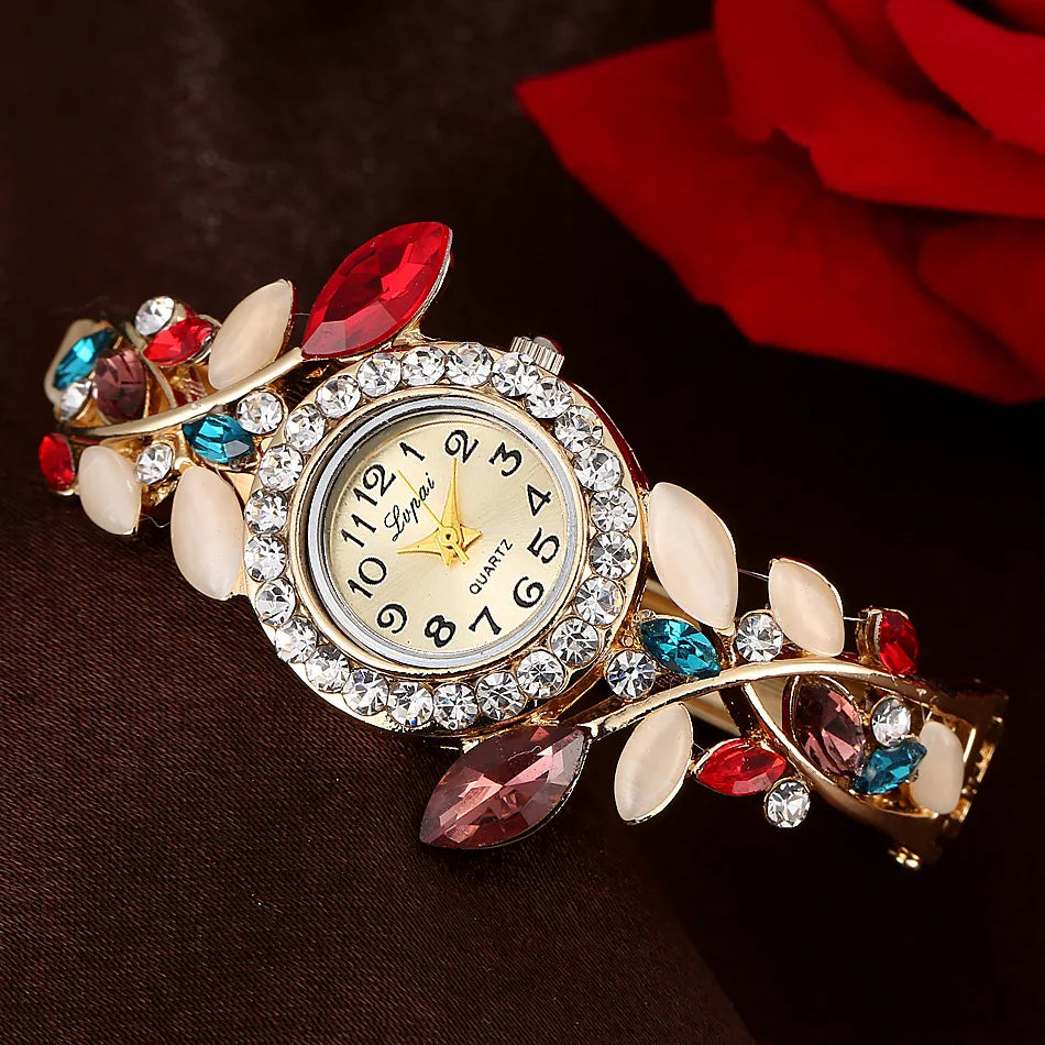 Women Luxury Diamonds Bangle Wrist Watch