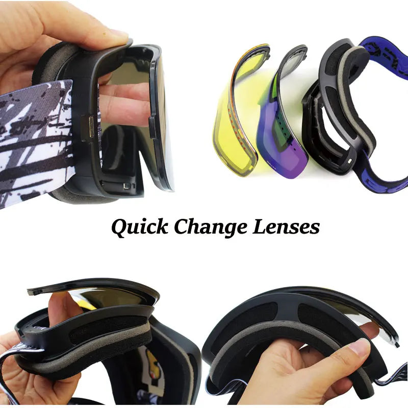 Magnetic Double Layer Polarized Lens Ski Goggles