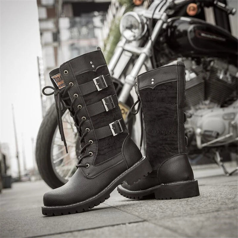 Men's Leather Motorcycle Boots