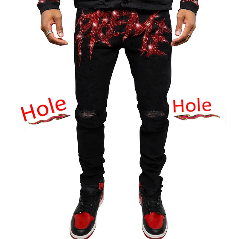 Men Trend Black Ripped Jeans
