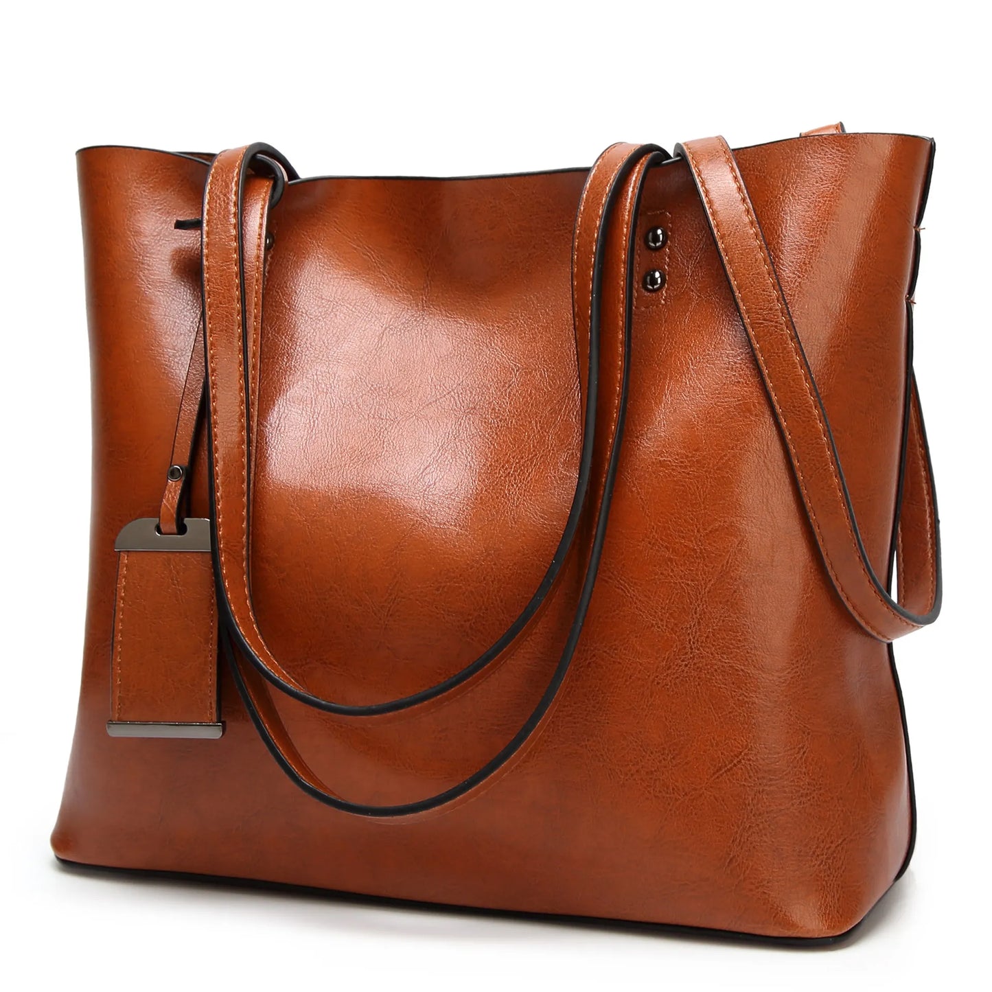 Waxing Leather bucket bag