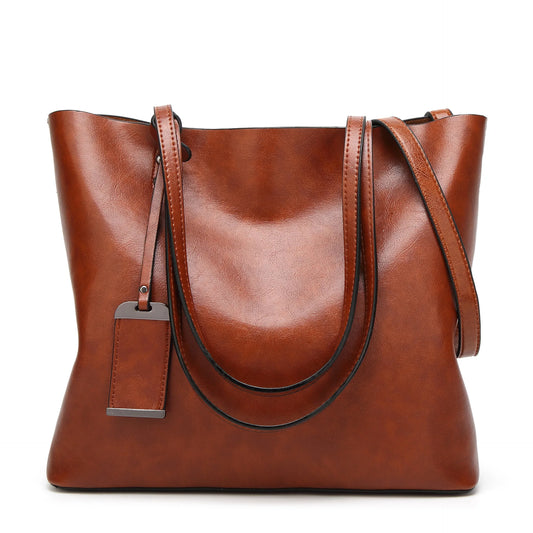 Waxing Leather bucket bag