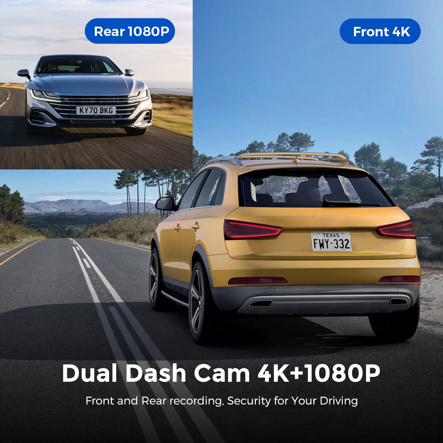 M300S 800MP Lens GPS Wifi Car DVR Voice Control Dash Cam