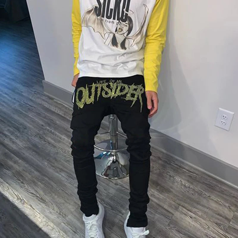 Men Trend Black Ripped Jeans