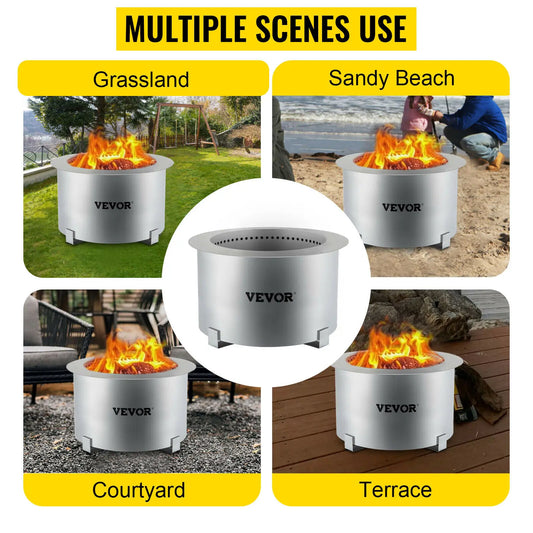 Wood Pellet Burning Spark with Stand Outdoors