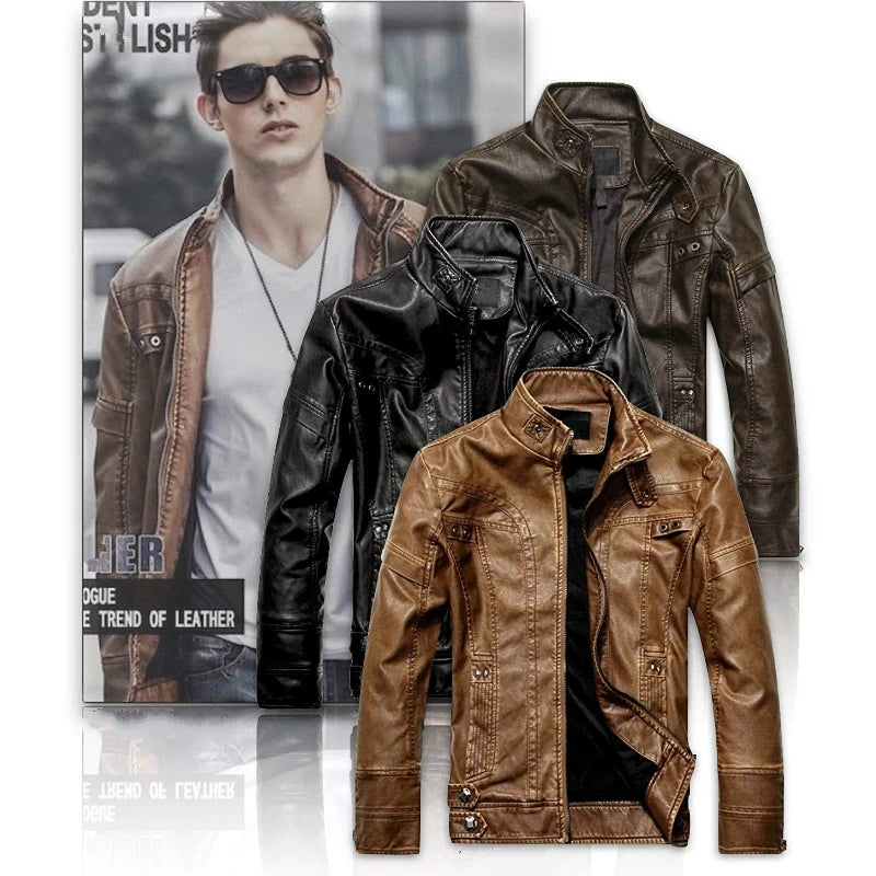 Men's Classic PU Leather Jacket