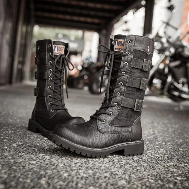 Men's Leather Motorcycle Boots