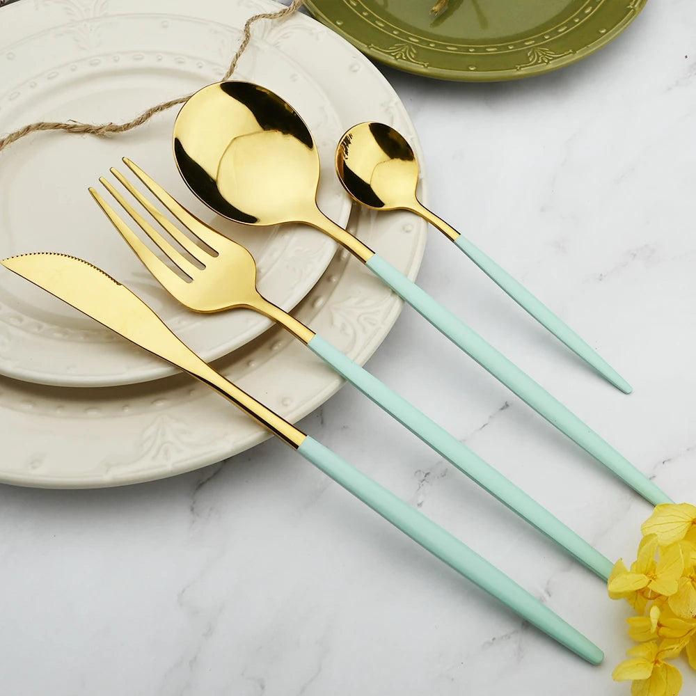 16pcs Stainless Steel Set Flatware Silverware Set