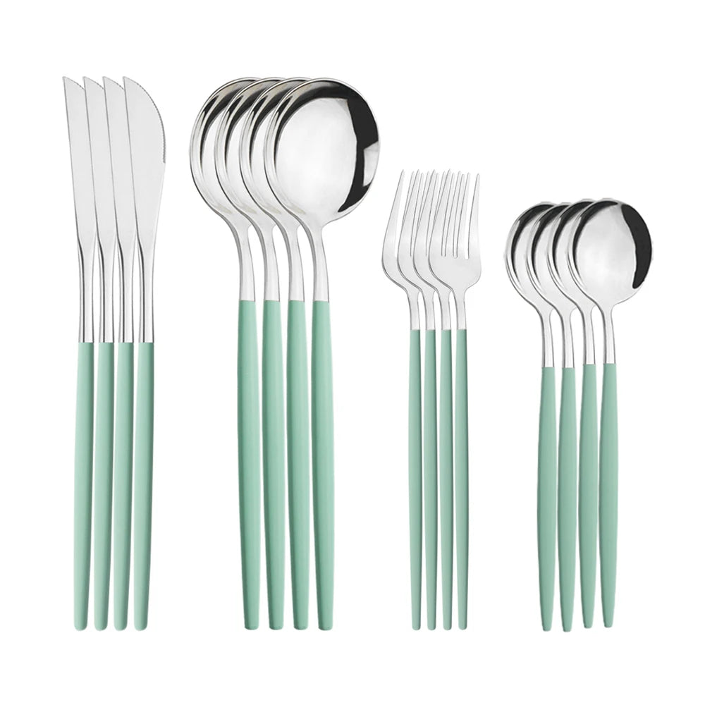 16pcs Stainless Steel Set Flatware Silverware Set