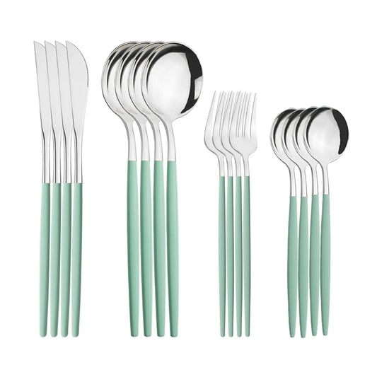 16pcs Stainless Steel Set Flatware Silverware Set