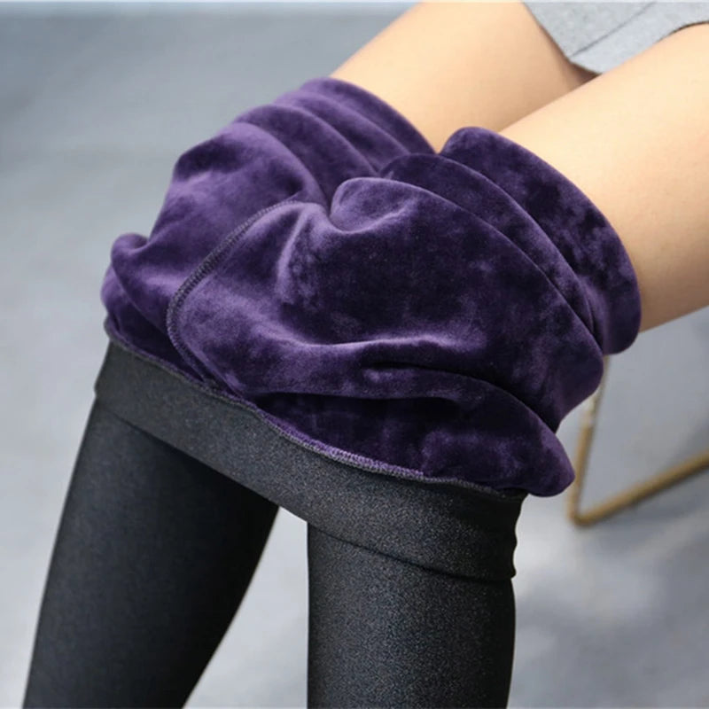 Winter Slim Fitted Plus Size Warm Leggings.