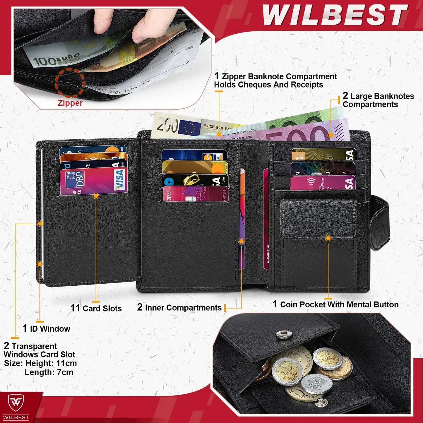 Men RFID Card Holder Wallet
