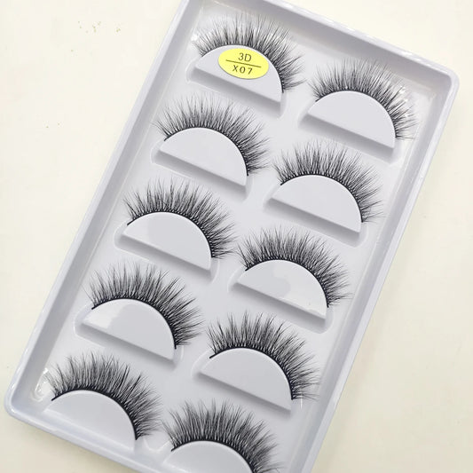 5 Pairs Natural 3D Mink False Eyelashes