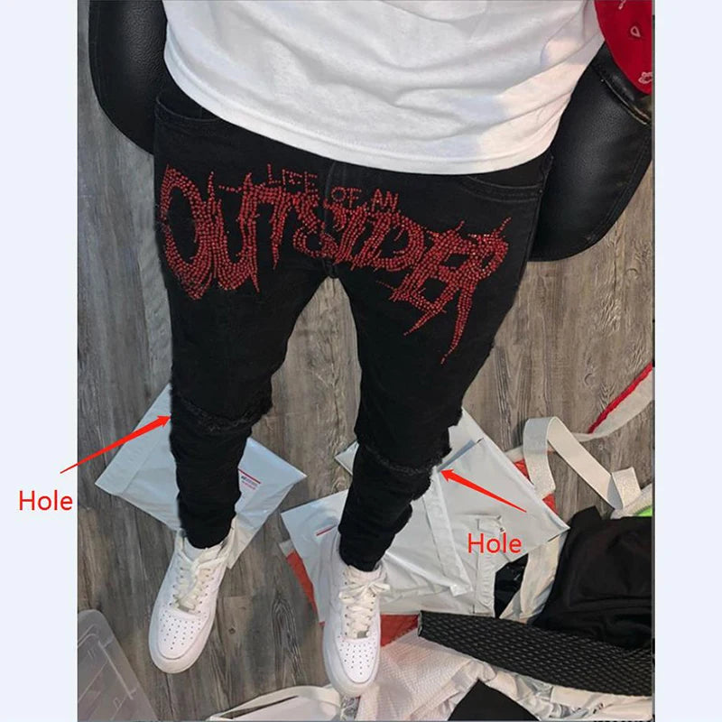 Men Trend Black Ripped Jeans