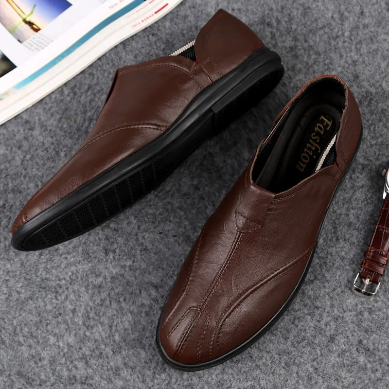 Men Fashion Genuine Leather Casual Loafers