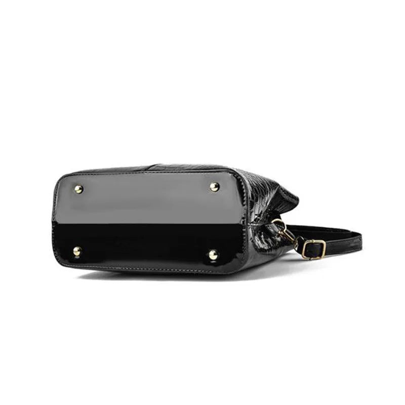 Ladies PU Leather Patent Leather Handbag