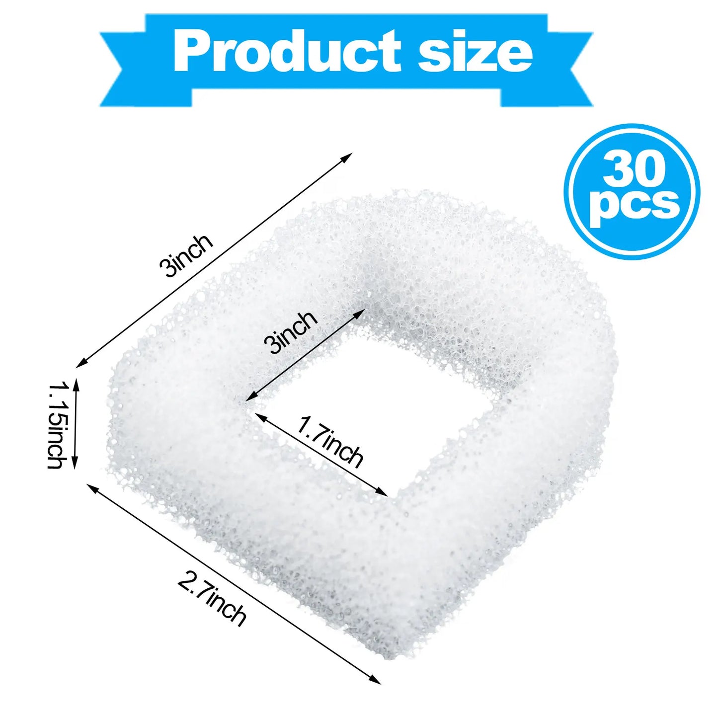 30pcs Pet Water Fountain Foam Pre-Filter