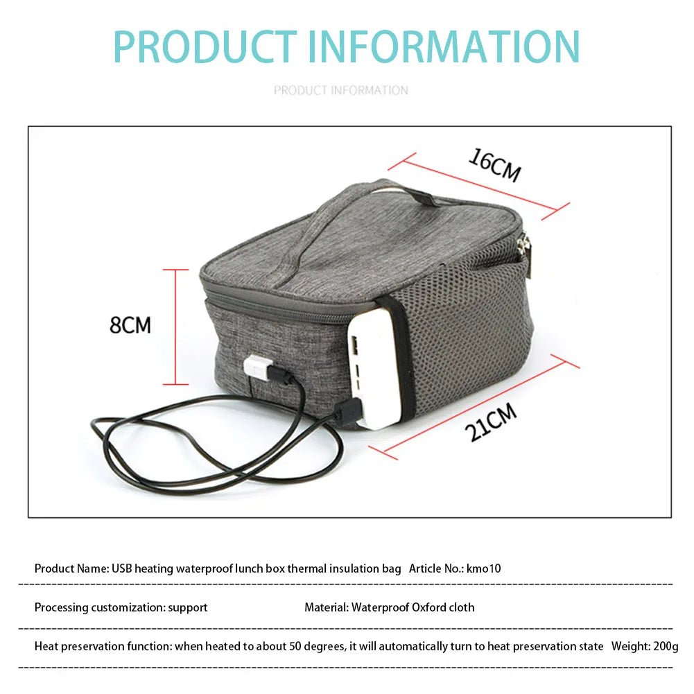 USB Electric Heating Lunch Box Bag