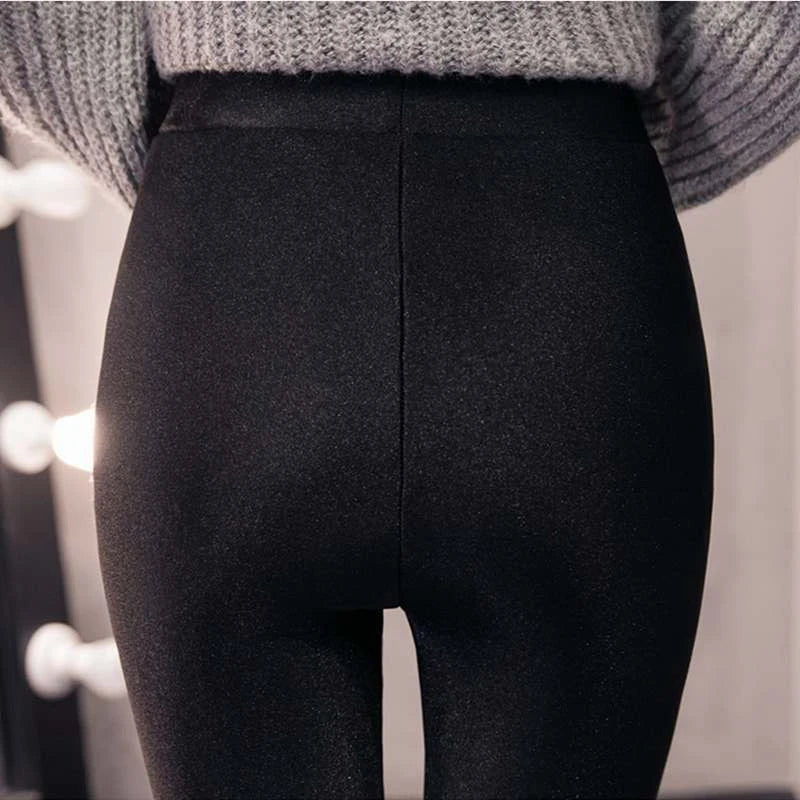 Winter Slim Fitted Plus Size Warm Leggings.