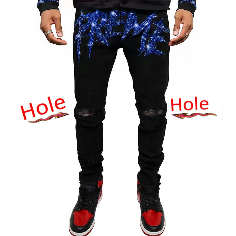 Men Trend Black Ripped Jeans