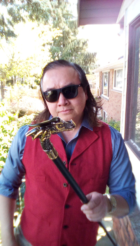 Black Golden Dragon Walking Cane